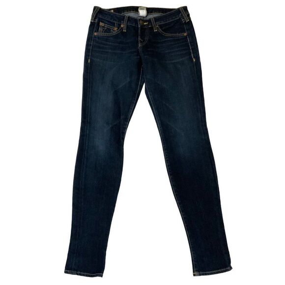 True Religion Stella Dark Wash Skinny Jeans Size 27 - Picture 2 of 12